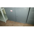 Short Grey 2-Door Locking Storage Cabinet